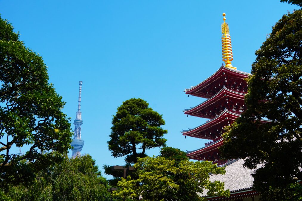 東京スカイツリーと五重塔